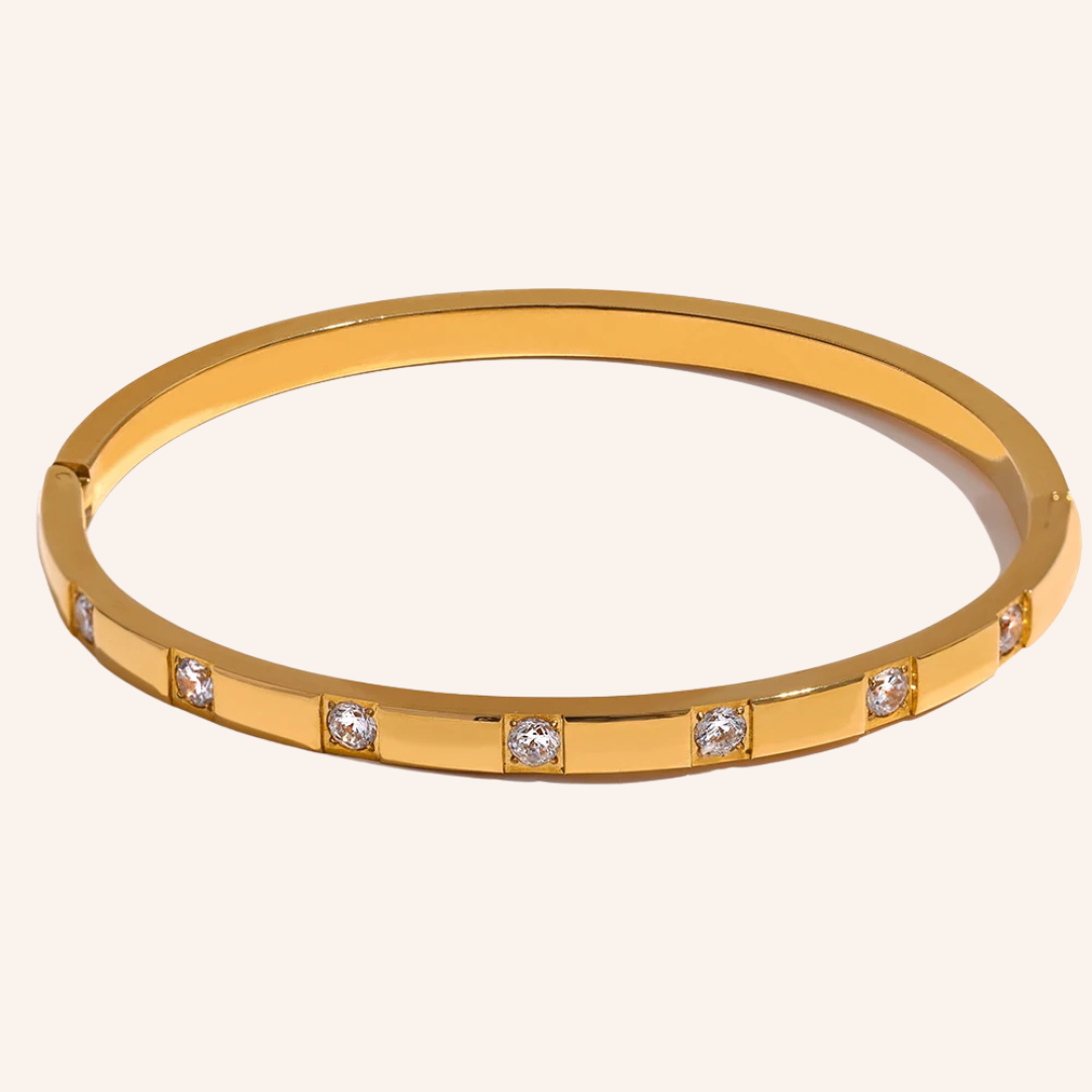 Pulseira Dourada Zircônia