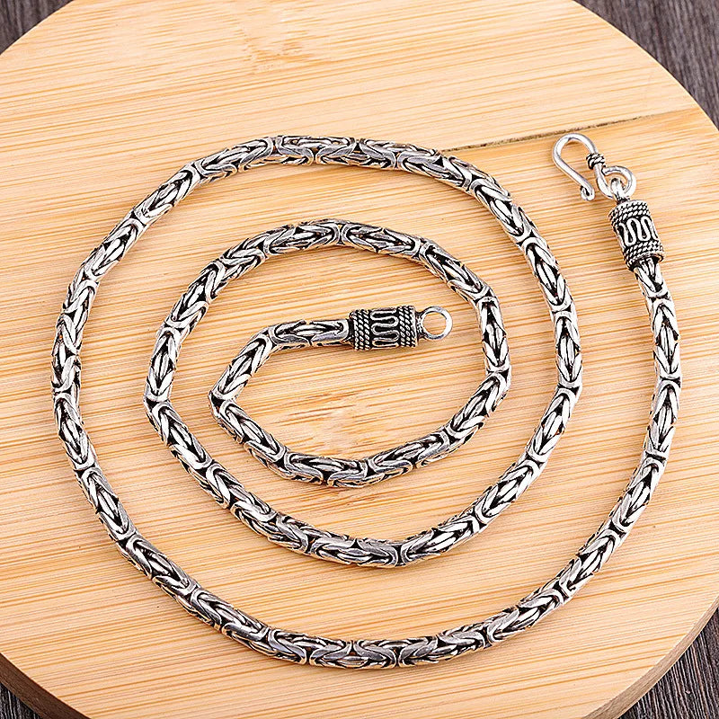 Colar e Pulseira Masculino Luxo Imperial Prata Esterlina S925