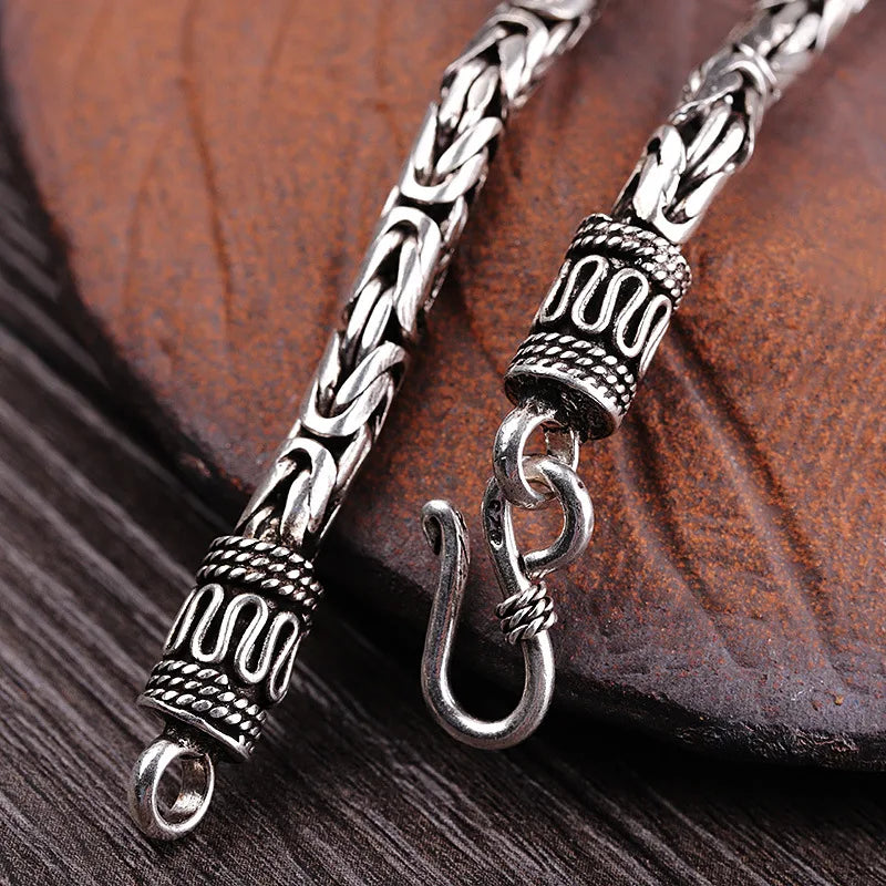 Colar e Pulseira Masculino Luxo Imperial Prata Esterlina S925