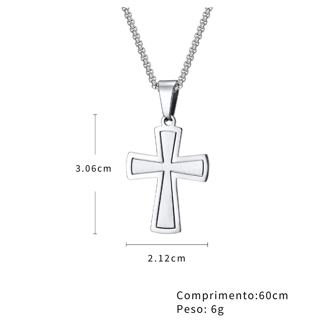 Colar Elegance Cruz Real Inox Premium