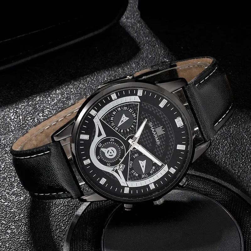 Conjunto Elegance Chrono – Relógio e Pulseiras de Luxo