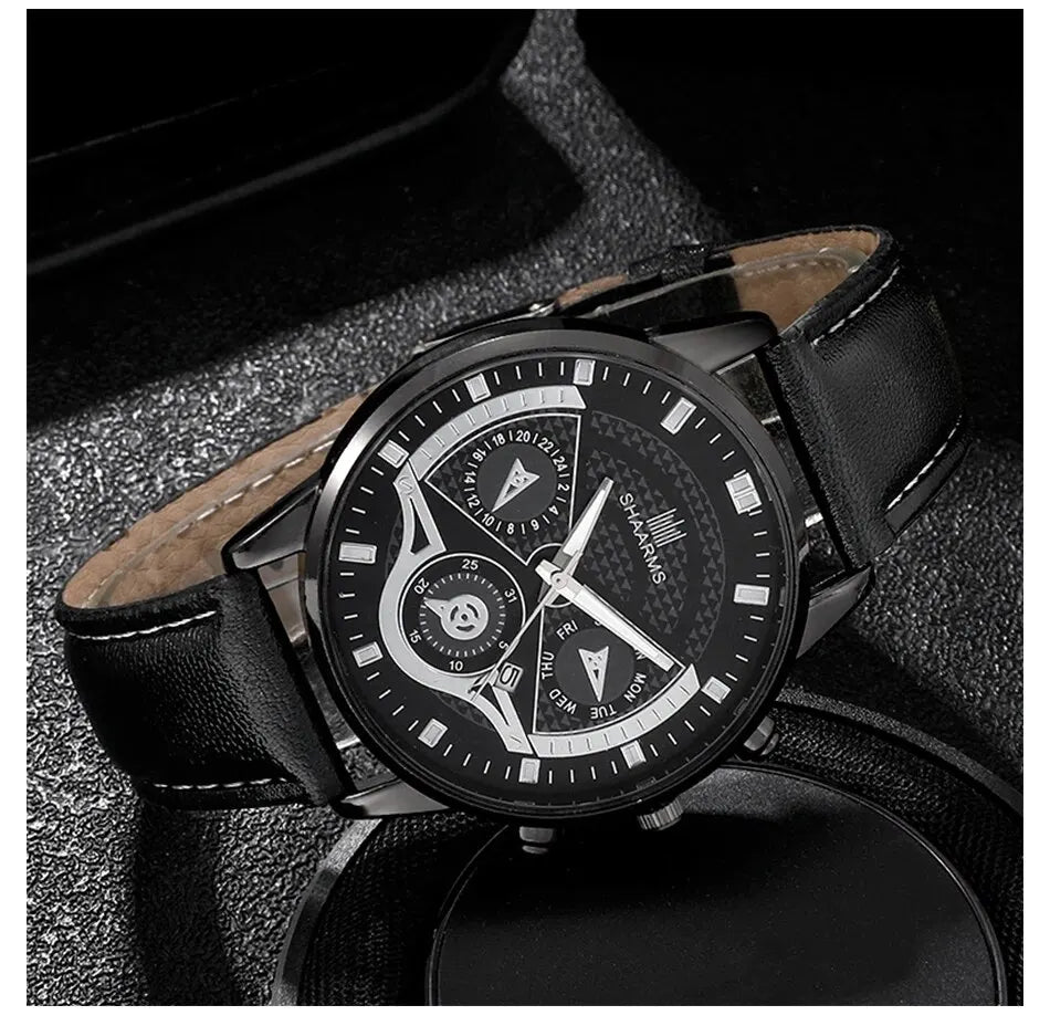 Conjunto Elegance Chrono – Relógio e Pulseiras de Luxo