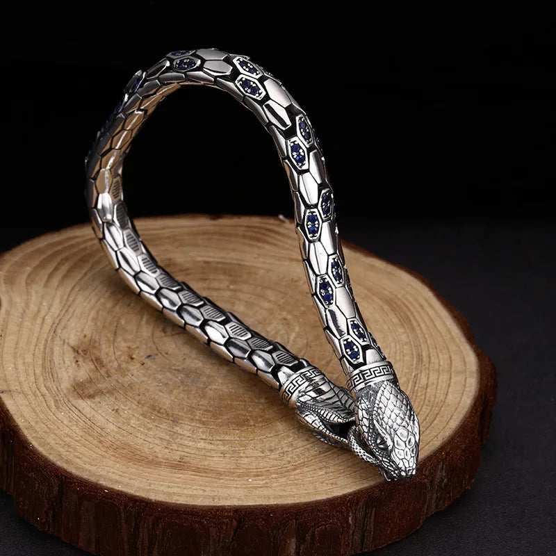 Bracelete Serpente Majestosa em Prata S925