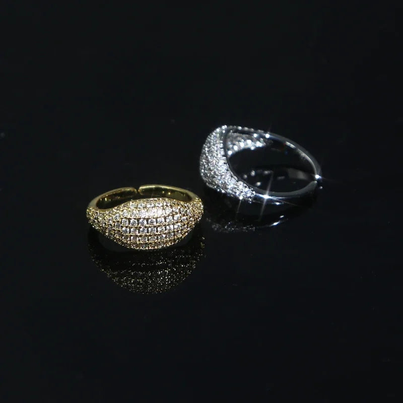 Joias da moda 5a anéis de cauda de zircônia para mulheres charme pedras brancas com cores banhadas a ouro e platina anillos mujer para festa