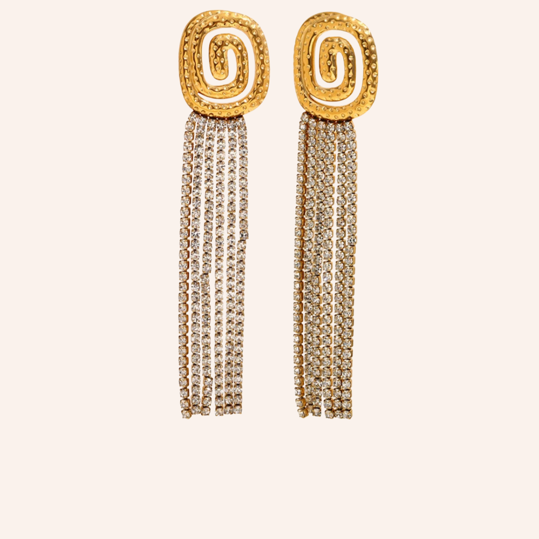 Brincos Luxuosos Vortex Glamour 18K