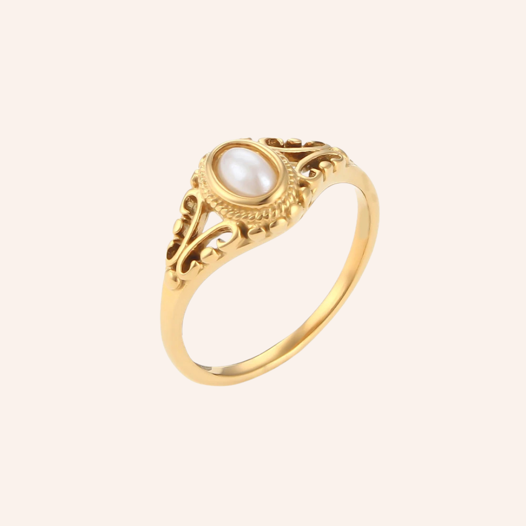 Anel Elegance Pearl Dourado 18k com Pérola