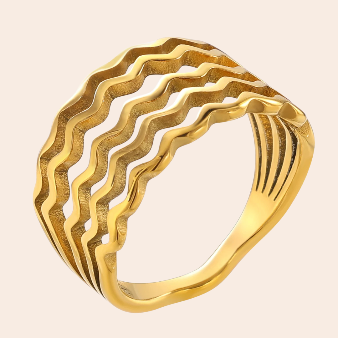 Anel Ondas de Ouro