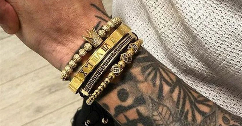 Luxo manguito pulseira pulseira pulseira de aço inoxidável escultura numeral romano casal roman bangle para homem feminino jóias
