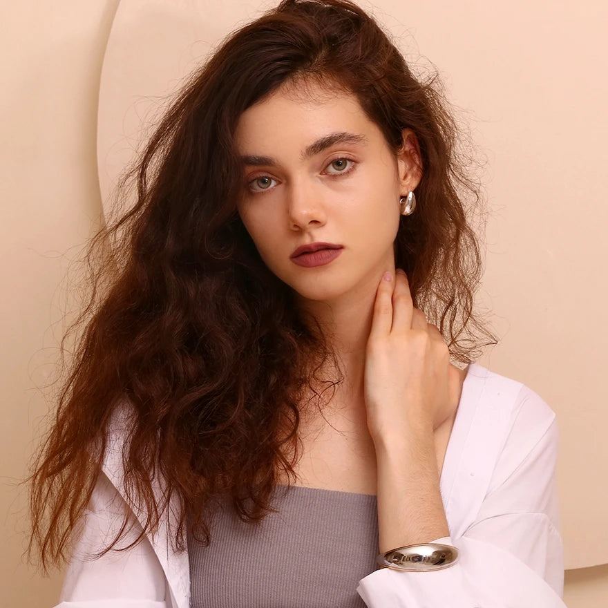 La. Muses ouro e prata dupla cor emenda simples aberto pulseira de aço inoxidável moda à prova dwaterproof água diário jóias presente