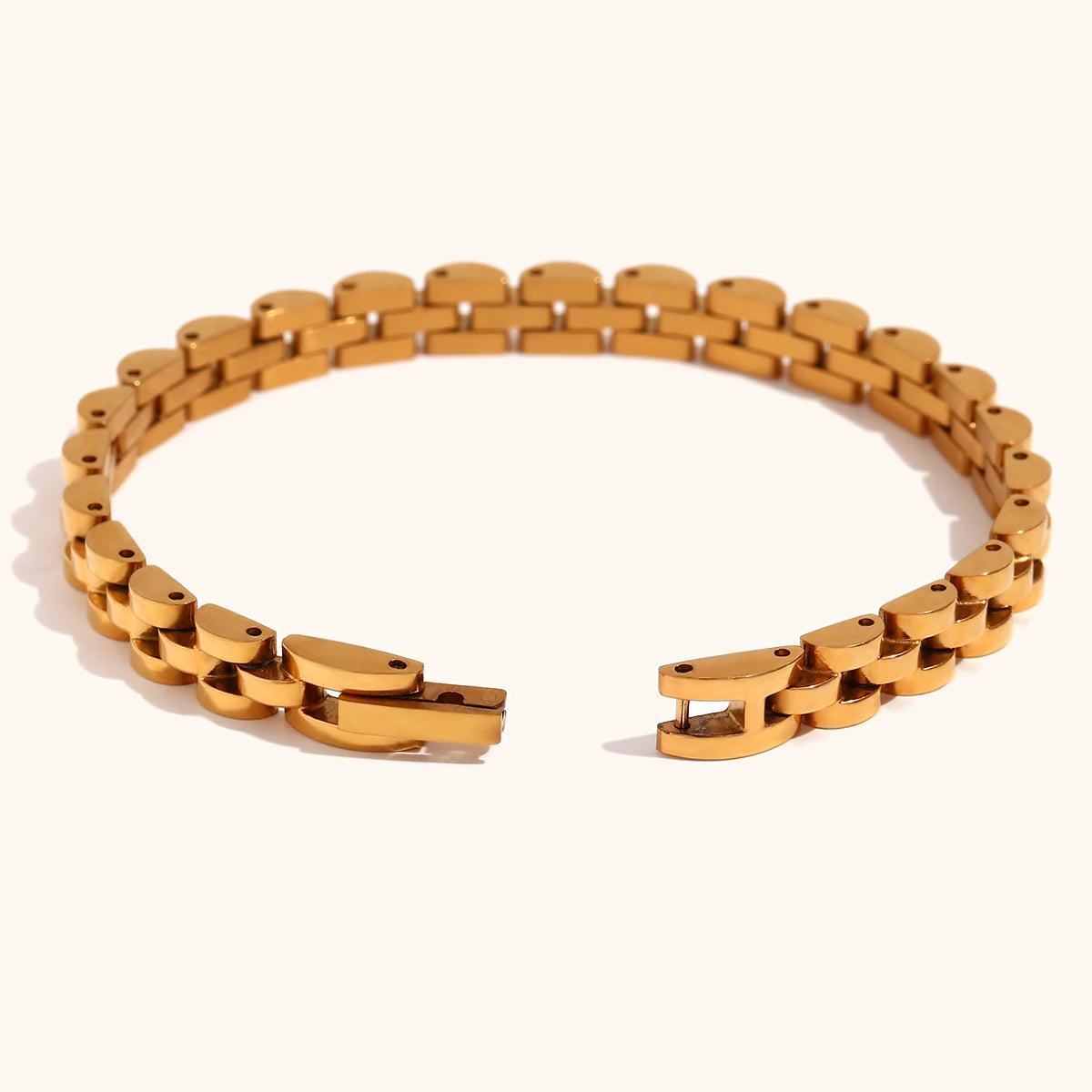 Popular 6mm cinta corrente pulseiras de aço inoxidável para mulher 18k banhado a ouro à prova dwaterproof água designer de luxo jóias high-end
