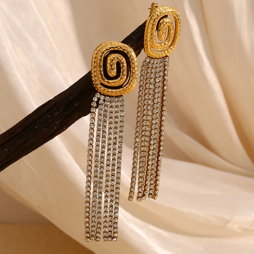 Brincos Luxuosos Vortex Glamour 18K