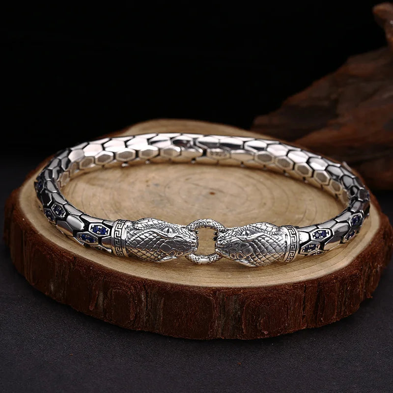 Bracelete Serpente Majestosa em Prata S925